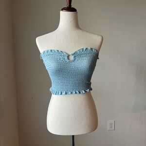 Rue21 Light Blue Smocked Crop Top